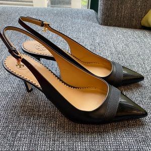 Tory Burch Penelope Cap-Toe Slingback Pump